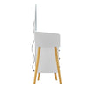 Dressing Table LED Round Mirror Vanity Glass Top Make up Desk Stool Cabinet Set