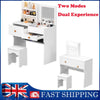 Dressing Table w/Mirror Modern Make up Desk Vanity Table Set+Stool White UK
