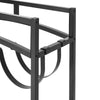 Black Metal Wood Log Storage Rack Stand Fireplace Firewood Holder Indoor Heater