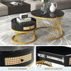 Set of 2 Coffee Nesting Table Set Detachable Sofa Side End Table Marble Effects
