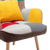Upholstered Recliner Patchwork Armchair with Footrest Stool Lounge Chair Sofa UK