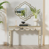 Long Silver Mirrored Console Table Hallway Side Desk Pendant Table Retro Elegant