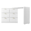 6 Drawer Dressing Table Makeup Desk Modern Vanity Table Bedroom Furniture White