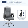 Vinsetto Linen Office Chair 360° Swivel High Back Wide Adjustable Seat Grey