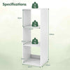 3-Cube Bookshelf Modern Vertical Bookcase w/ Back Guardrail & Anti-tipping Kits