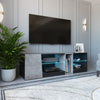 140cm Modern TV Stand Cabinet w/ 5 Open Storage RGB LED Lights & Remote Control