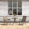 Garden Table Folding Mesh Chair Balcony Coffee Bistro Furniture w/ Umbrella Hole