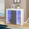 High Gloss Door Sideboard Buffet Cabinet Cupboard TV Unit Stand with LED Light