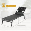 Patio Chaise Lounge Chair Sun Lounger Recliner w/ 5-Position Adjustable Backrest