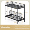 Convertible Couch and Bed with Ladder & Safety Guardrails-Black