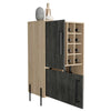Cabinet Cupboard Sideboard Drinks Bar 2 Grey Oak Doors and 8 Bottle Wine Rack