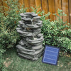 Solar Power Water Fountain Garden Water Feature with LED Light Indoor Outdoor