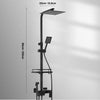 Exposed Shower Taps Mixer Valve Black Bathroom Square Twin Head Bar Shower Set