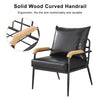 PU Single Sofa Wood Arm Metal Frame Comfort Save Space Office Home Hotel Lounge