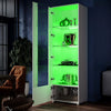 High Gloss White Tall Display Cabinet Cupboard Storage Sideboard with LED Lights