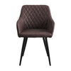 Set of 2 Armchairs Dining Chairs with Arms Velvet PU Faux Leather Chairs Kitchen