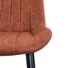 2x Dining Chairs Faux Leather Brown PU Padded Metal legs Restaurant Chair