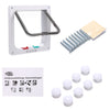 Lockable Pet Door 4Way Locking Small Medium Large Dog Cat Flap White/Brown Frame