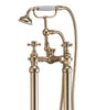 Traditional Freestanding Bath Shower Mixer Tap Brushed Brass-Chrome