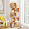 Decorative Storage Organizer 5-Tier Bamboo Bookshelf-Natural