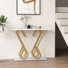 Modern Console Table Faux Marble Narrow Entryway Hallway Table Accent Desk 100cm