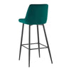 2Pcs Green Bar Stools Velvet Breakfast Pub Chair Kitchen Shape V Design