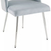 Dining Chair Thick Upholstered Kitchen Chair with Metal Legs Light Grey Set of 2