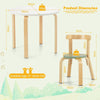 5 Pcs Kids Play Table and Chair Set Children Wooden Activity Table-Beige