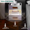 Wireless Charging Bedside Cabinets High Gloss with Adjustable LED Light 2 Drawer