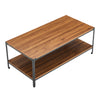 2 Tier Rectangle Coffee Table Industrial Living Room Accent Table Bottom Shelf