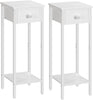 End Table 25 x 25 x 70 cm Bedside Table Set of 2 Tall Side Table