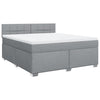 Box Spring Bed with Mattress Frame Light Grey 180x200 cm Fabric vidaXL