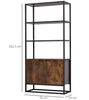 Vintage Industrial Bookcase Large Rustic Shelf Tall Side Cabinet Display Storage