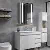 LED illuminated Bathroom Mirror Cabinet with Demister Shaver Socket Wall Mounted