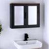New Stunning Bathroom Mirror Cabinet Black 2 Door Bathroom Storage