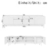 TV Stand 169cm TV Unit Cabinet Storage Sideboard White Wave-Shaped Doors Modern