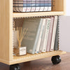Office Home Bookshelf Storage Rack Magazine Document Holder Bookcase & Pulleys
