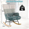 Upholstered Nursery Rocking Chair Glider Rockerw/ Ergonomic Armrests