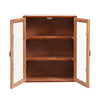 Retro Wood Storage Cabinet Cupboard Desktop Standing Wall Hanging Box Clear Door