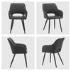 Set of 2 Faux Leather Dining Chairs Diamond Seat with Hole Design Modern Chair