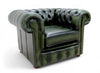 Chesterfield Club Chair Real Leather Vintage Green UK manufactured