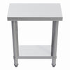 Stainless Steel Kitchen Work Bench Catering Table Worktable W/Undershelf, Wheels