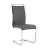 Dining Chairs Set of 4 Faux Leather with Stylish Cantilever Metal Frame Grey