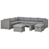8 Seater Rattan Corner Sofa Set Outdoor Garden Furniture Cushion Coffee Table