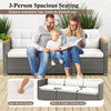 3-Seat Patio Couch Sofa PE Rattan Wicker Outdoor Loveseat Furniture Set