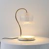 White Elegant Table Lamp Frosted Glass Lampshade Bedside Desk Fairy Night Light