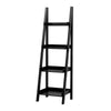4 Tier Ladder Shelf Storage Shelving Unit Wooden Bookcase Plant Display Black