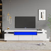 Modern 70 inch TV Stand Media Console Table Cabinet w/ Storage Drawer LED Light