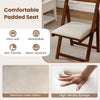 Foldable Dining Chair Set of 4 Accent Armless Kitchen Chair-Walnut