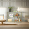 Glass Console Table with Metal Frame Entryway Cabinet